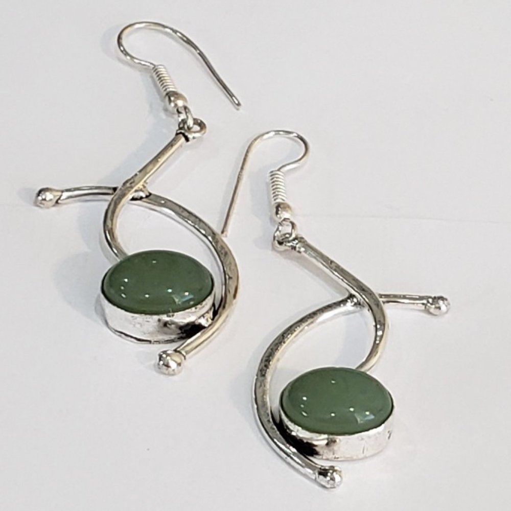 Chalcedony Gem 925 Unique Dangle Earrings
